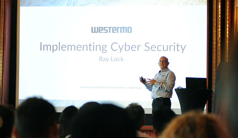 Westermo's Ray Lock describing ways of enhancing cyber security.